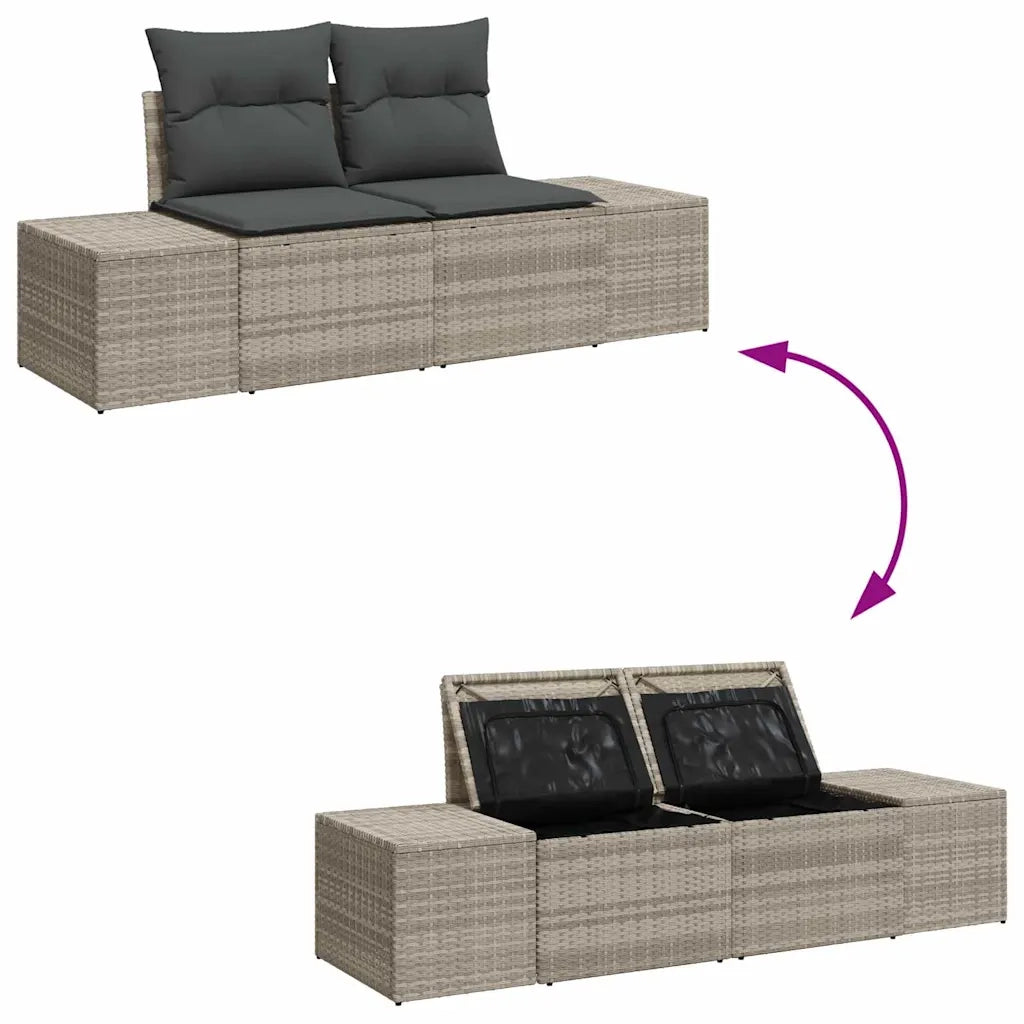 Set Divano da Giardino 10 pcs Grigio chiaro Polyrattan 3355921