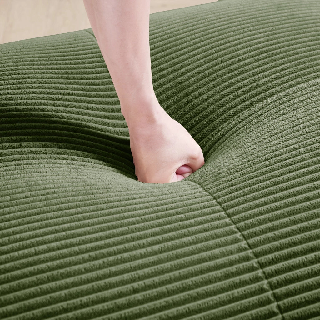 Divano angolare modulare 4 posti - con chaise longue e braccioli curvi - verde