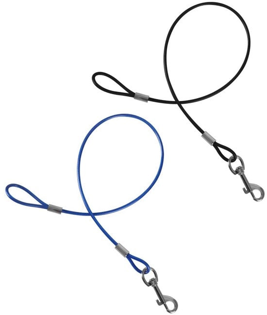 Cinturone per Cani Resistente ai Morsi - 2 Pezzi 60 cm - 360° Attacco Metallico - Cavo in Acciaio Resistente - Adatto per Cani Piccoli/Mediali - Attrezzo per Cani