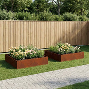 Vaso da giardino 2 pz Ruggine 100 x 100 x 20 cm Acciaio Corten 8005035
