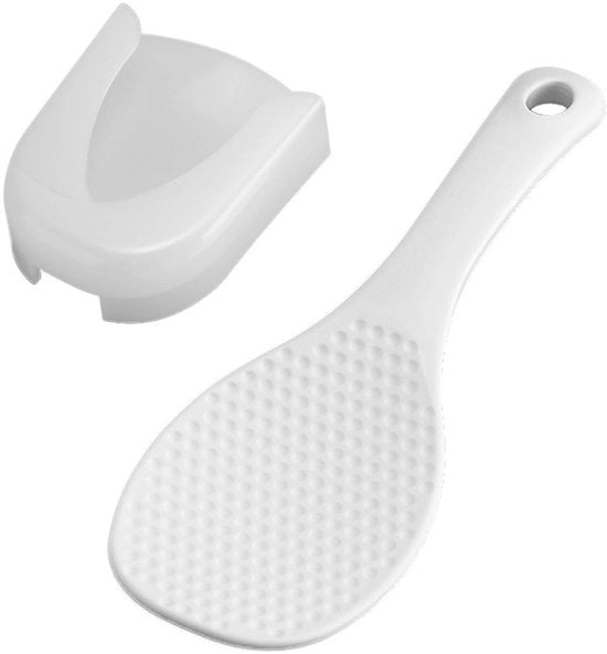 Pala per riso con superficie antiscivolo - Plastica - Supporto - Igiene - Facile da pulire - Soluzione di conservazione pratica - Cucchiaio per riso