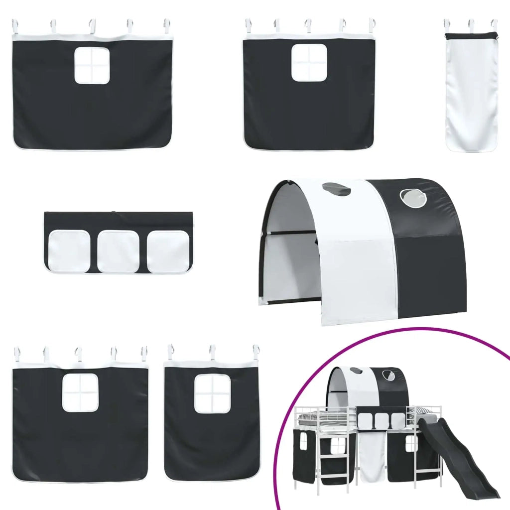 Struttura del letto loft per bambini Bianco e Nero 75 x 190 cm 42020850