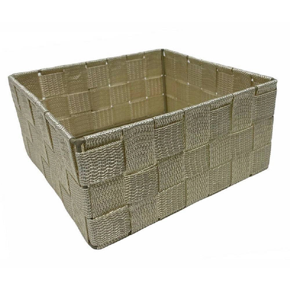 Trade Shop - 6 Pz Scatola In Tessuto Contenitori Organizer Bagno Armadio Cassetti Beige 79152 -