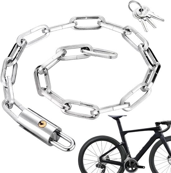 Catena di sicurezza per bicicletta - Protezione del veicolo - Acciaio di alta resistenza - Lunghezza 60 cm - Nero