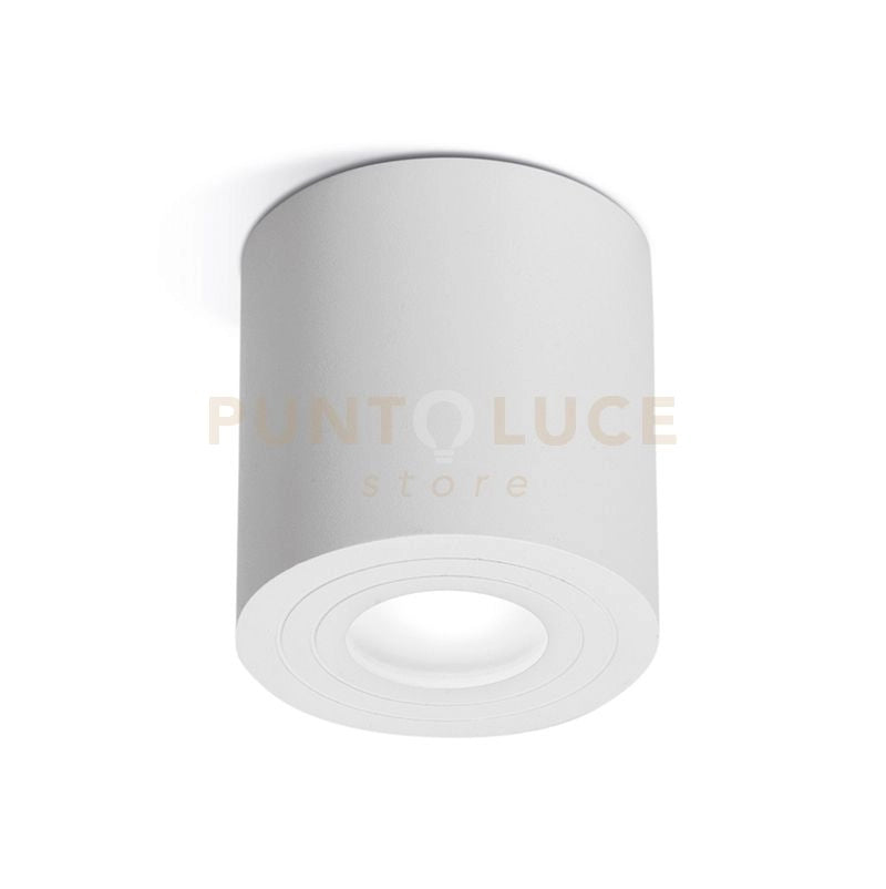 GES1073- PLAFONIERA ALLUMINIO BIANCO TONDA 1 LUCE ATTACCO GU10 D.9CM