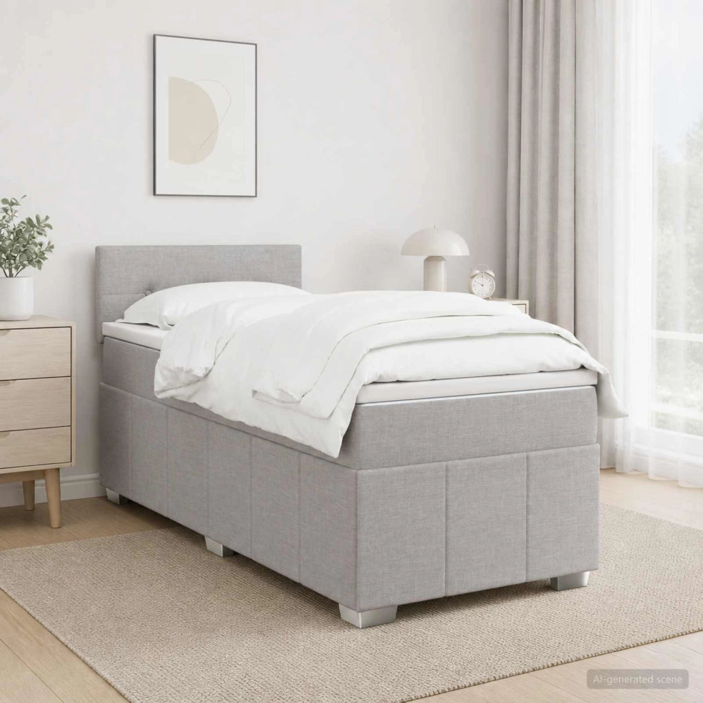 Letto box spring con materasso Grigio Chiaro 80 x 200 cm 3452544