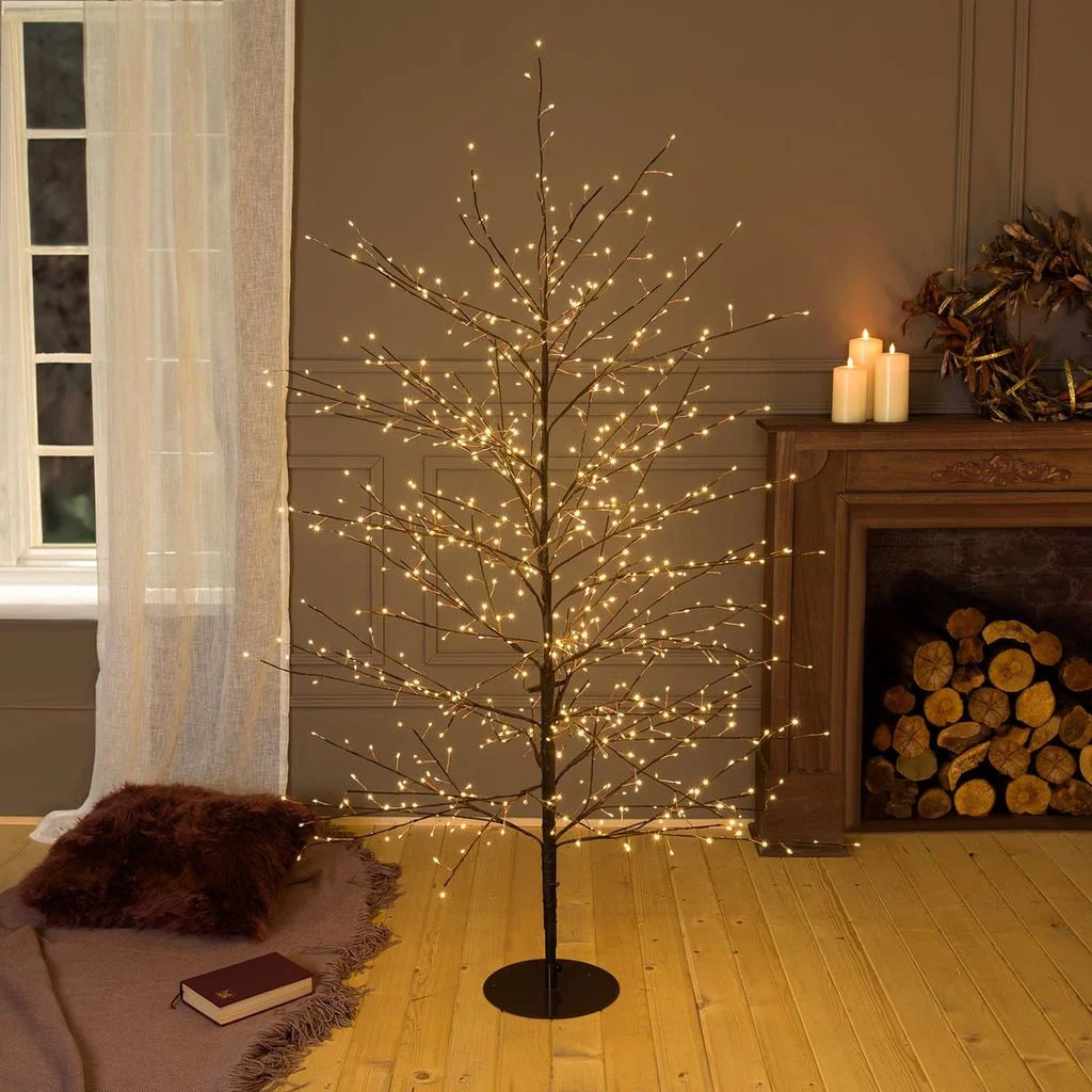 Albero luminoso Tiglio marrone con microled bianco caldo, uso interno - 1.7 METRI