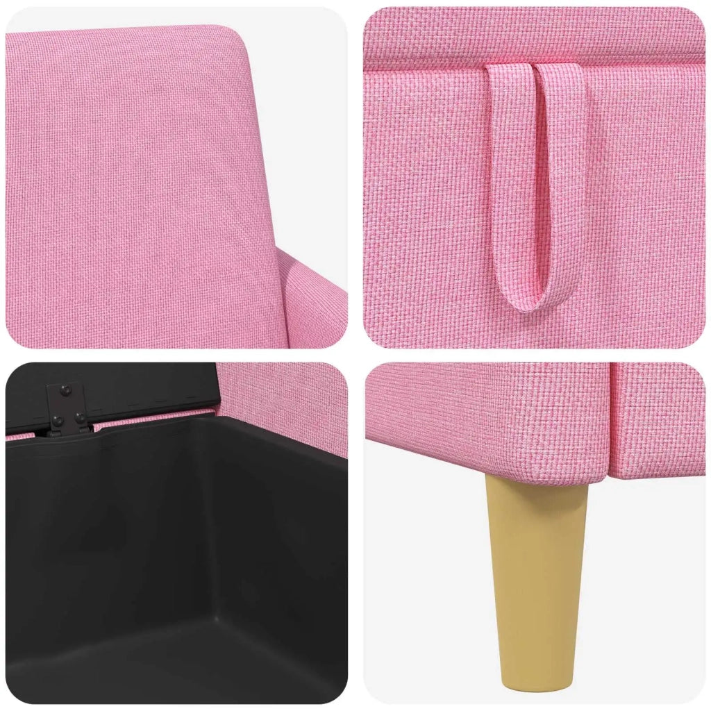 Set di Divani con Storage 2 pz Rosa Poliestere 3429188
