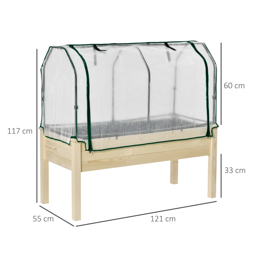 Tavolo da Giardino con Fioriera ¨C Minimal ¨C Legno Naturale 121x55x117 cm