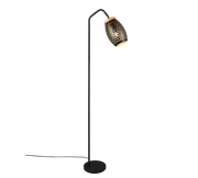 Piantana, metallo, nero e legno, H 147 cm, Bidar