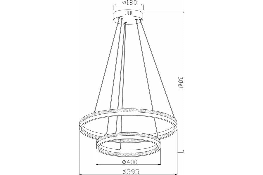 Lampadario LED Reality Proxima 2 anelli nero Ø60 64W