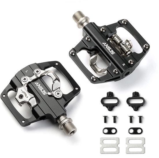 Pedali da bicicletta 2 in 1 - pedale clic antislip per BMX MTB - alluminio