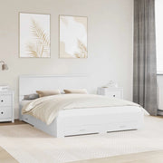 Struttura del letto-Giroletto-Rete del Letto Bianco 160 x 200 cm Legno multistrato 225676