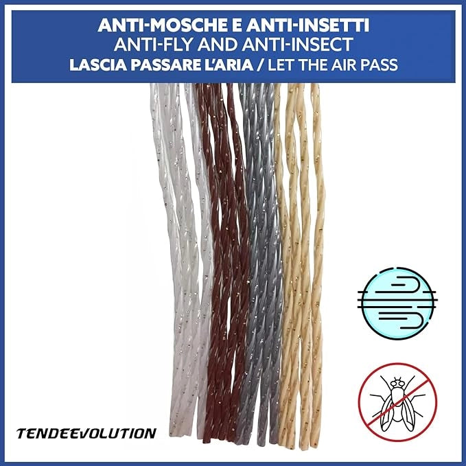 Tenda Antimosche Modello GLIT PIENO in PVC, Plastica Salmone | Largh. 1,40m x Alt. 2,20m | Protezione Insetti, Porta, Esterno, Interno