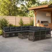 Set Divano da Giardino 12 pcs Grigio polyrattan 3436148