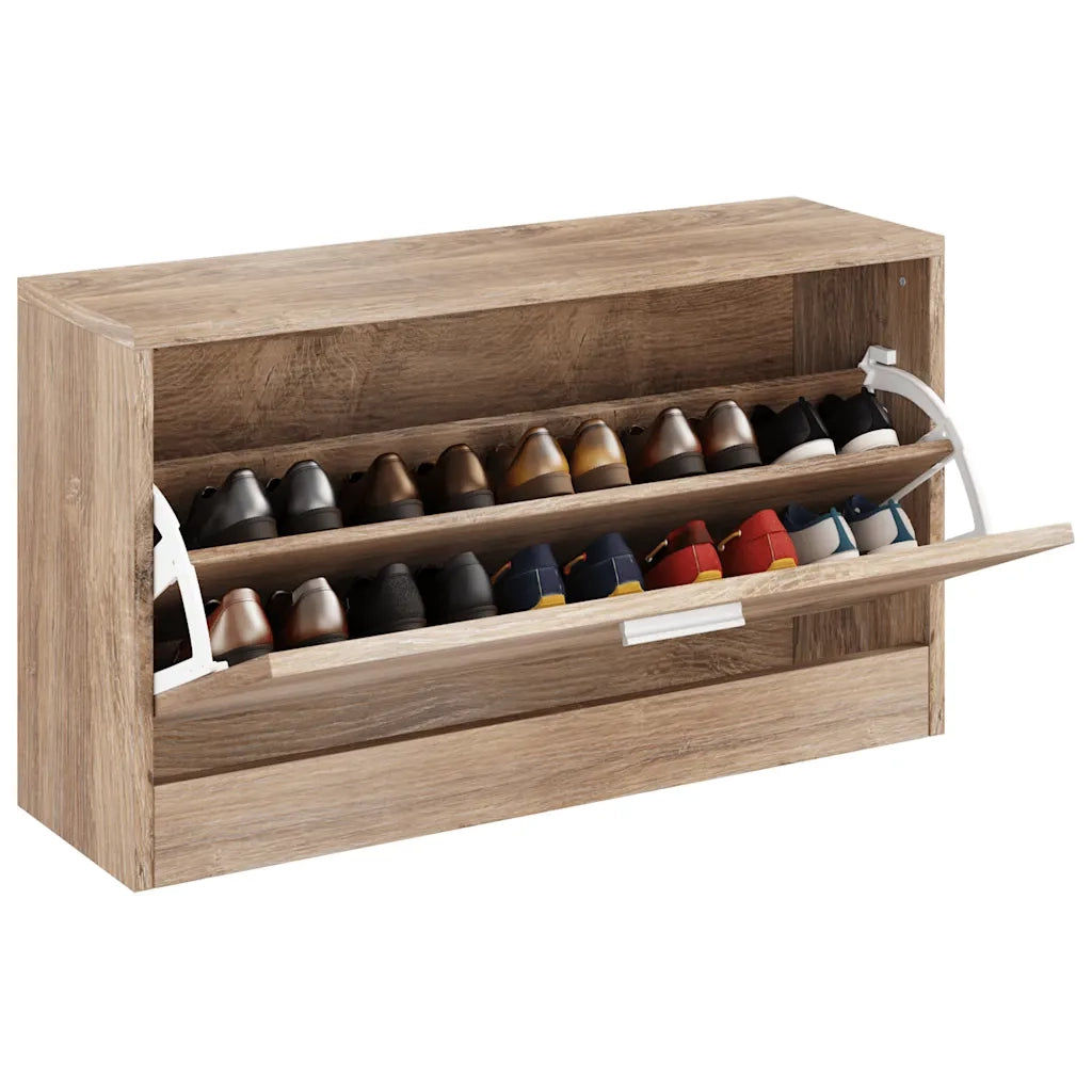 Panchina con Scarpiera-Mobile per scarpe Colore Rovere 80x24x45 cm