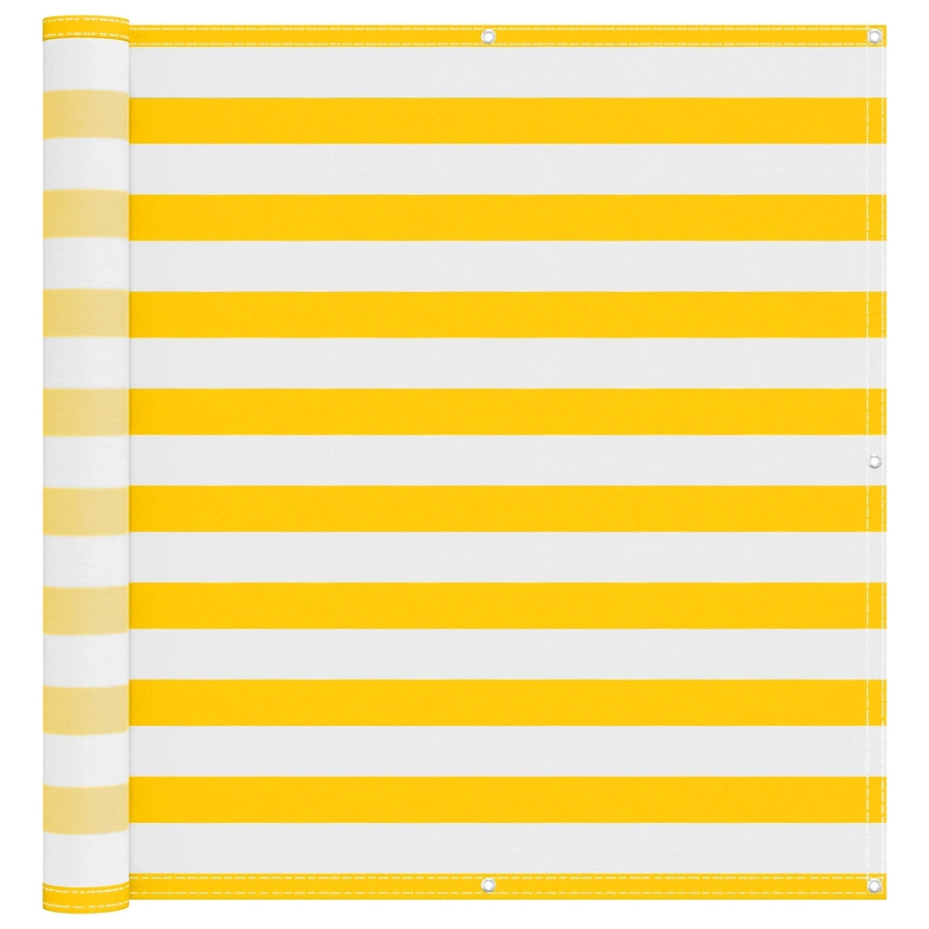 Schermo da balcone Giallo e Bianco 110 x 300 cm Tessuto Oxford 42030629