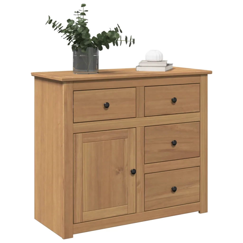 Credenza | Madia | Buffet da pranzo | Armadio da pranzo con Cassetti PANAMA 93x40x80 cm Legno Massello di Pino