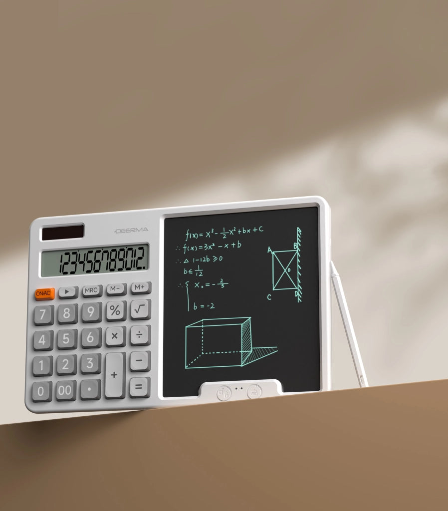 Calcolatrice 2-in-1 JX01 con tavoletta scrittura LCD - 12 cifre - Schermo antiabbagliante