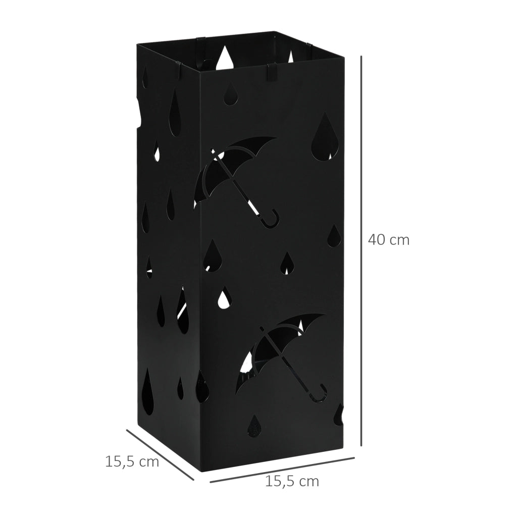 Portaombrelli in acciaio con vassoio ¨C Minimal ¨C nero