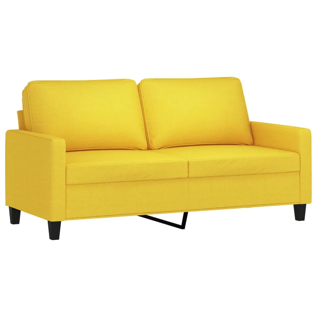 Set di Divani 2 pz con Cuscini Giallo Chiaro in Tessuto 3201449