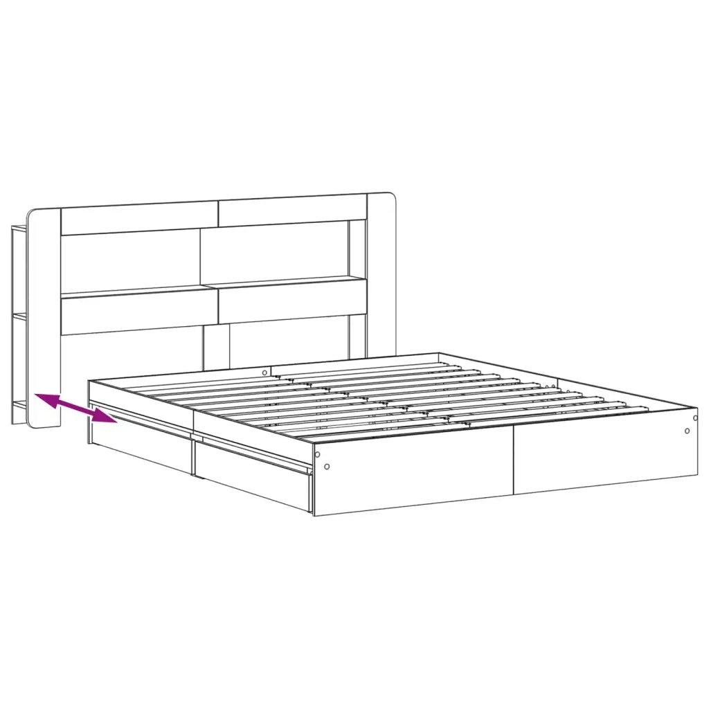 Telaio del letto con storage Sonoma grigio 200 x 200 cm 3433692