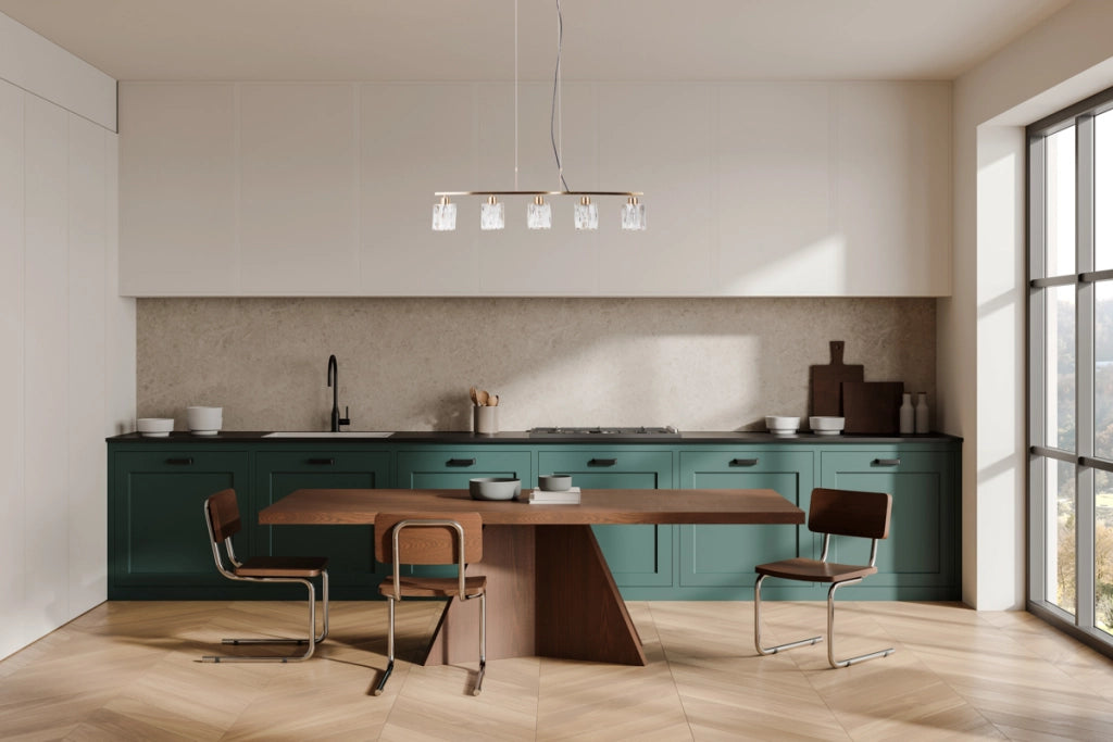Lampadario a sospensione SIMONA oro cristallo 5xE14 Italux