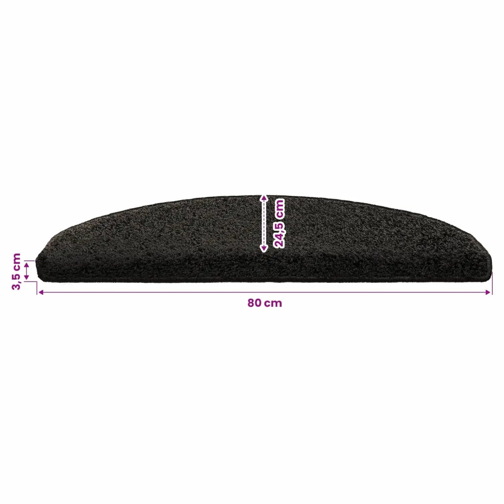 Tappetini per scale autoadesivi Semicircolare 15 pz | Gradini per Scale Antracite