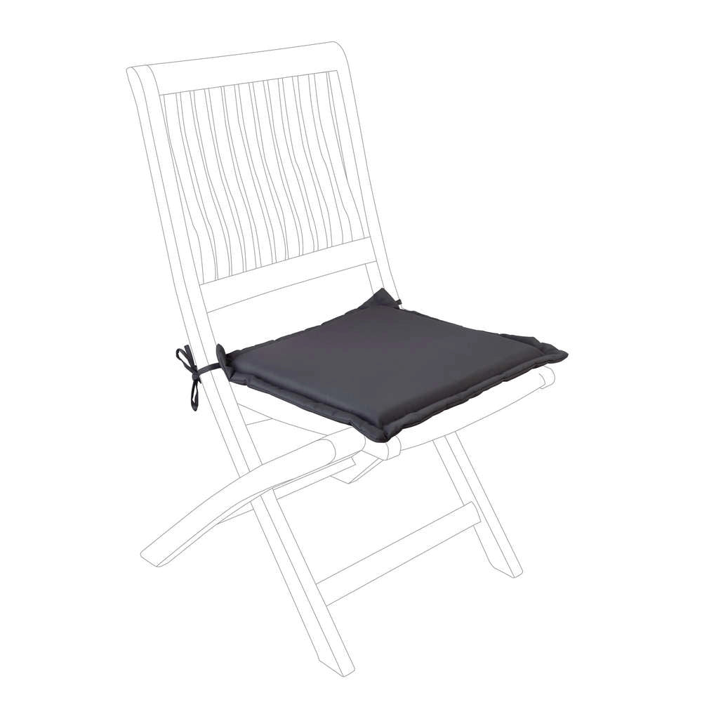 Cuscino Sedia da Esterno Seduta classica Sfoderabile Giardino 42 x 42 Bizzotto Colore: Antracite