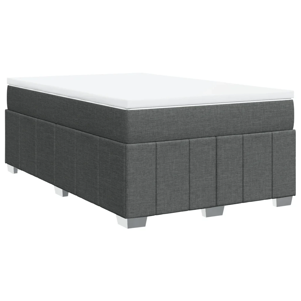 Giroletto a Molle con Materasso Grigio Scuro 120x200 cm Tessuto