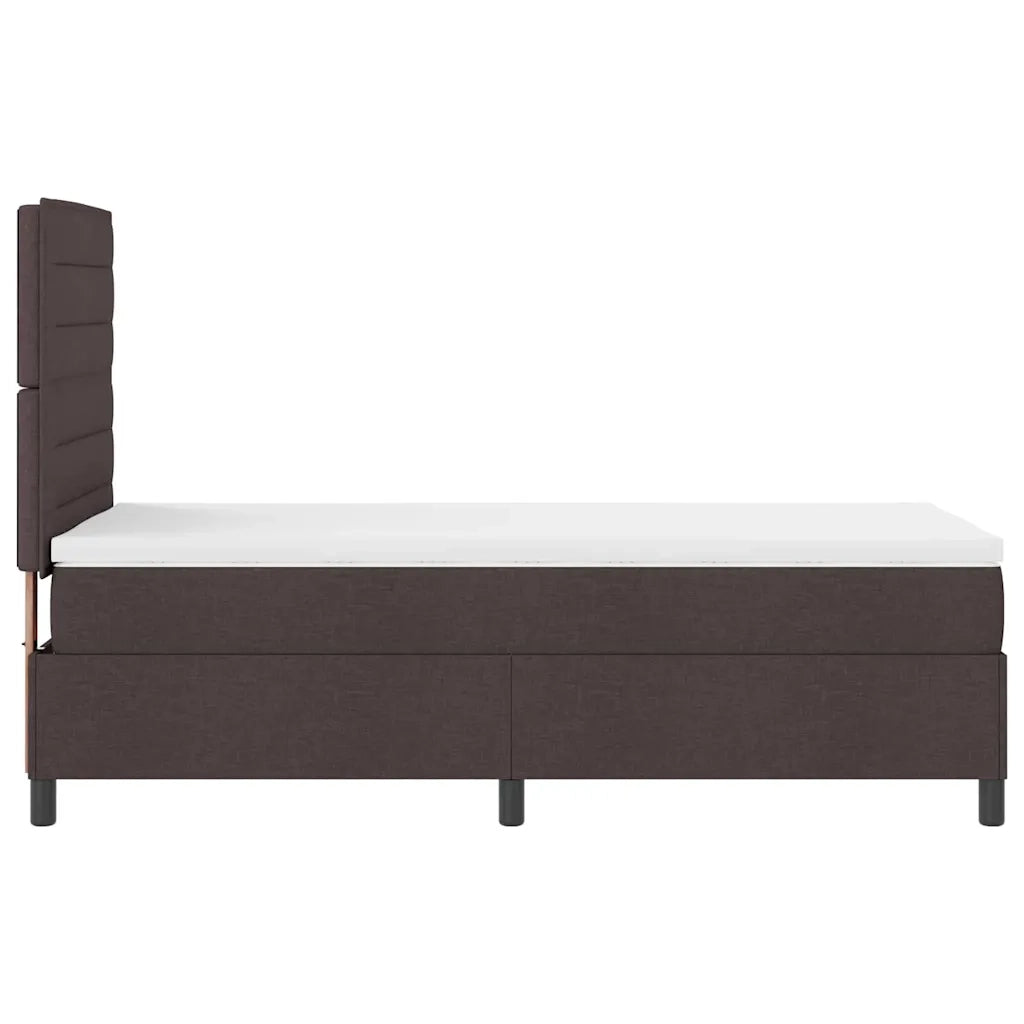 Letto a molle con materasso Marrone scuro 90 x 200 cm Tessuto 3342763