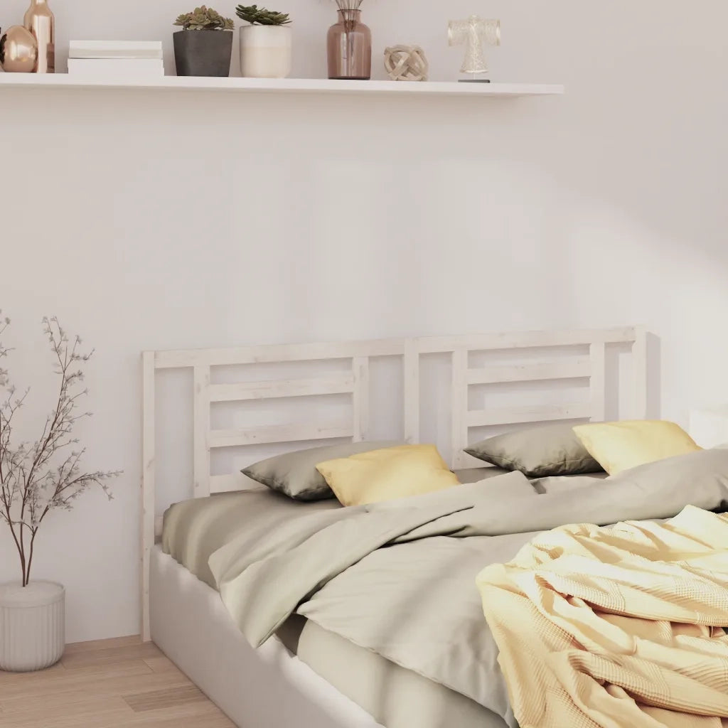 Testiera per Letto-Testata-Testiera Decorativa Bianca 206x4x100cm in Legno Massello di Pino 467187