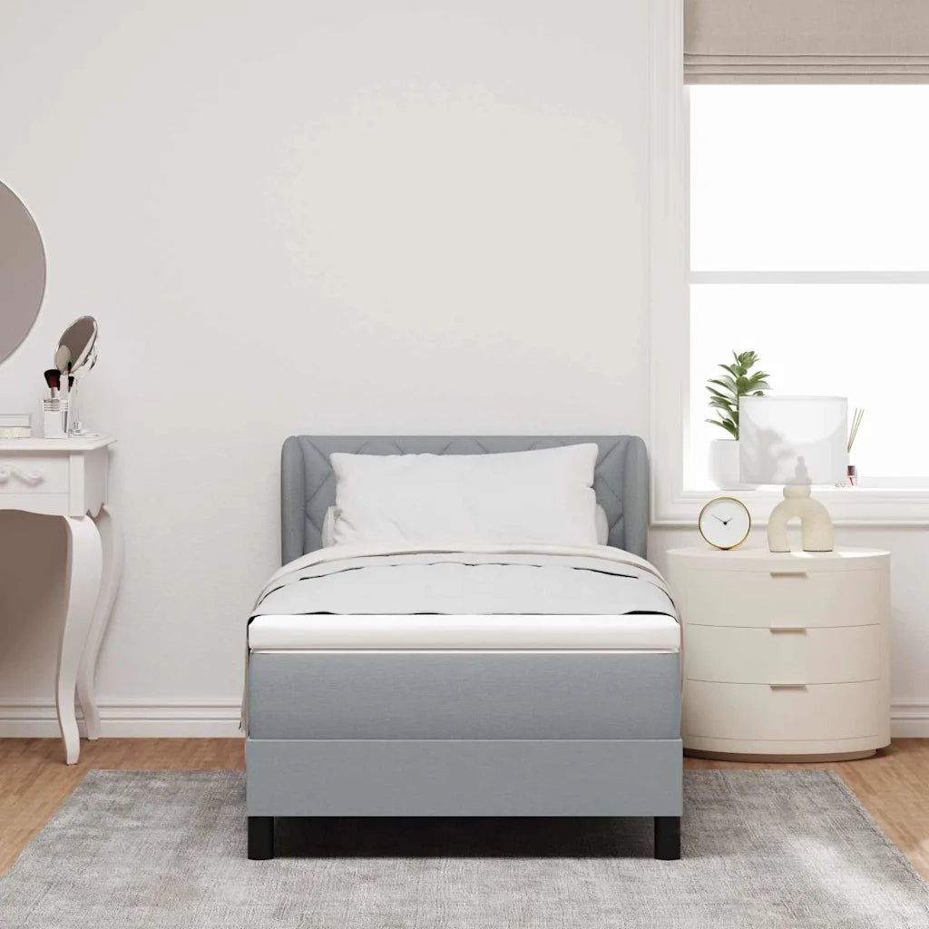 Letto a molle con materasso Grigio chiaro 90 x 200 cm Tessuto 3340066