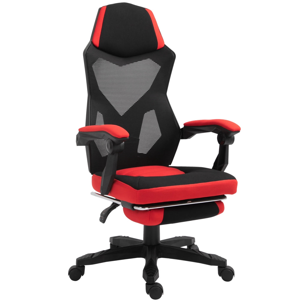 Sedia da Ufficio con Schienale Regolabile ¨C Minimal ¨C 58x63x112-122 cm Rosso e Nero