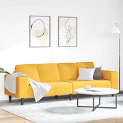Divano Giallo Chiaro 250 x 77 x 76 cm Tessuto in Cords 3335106