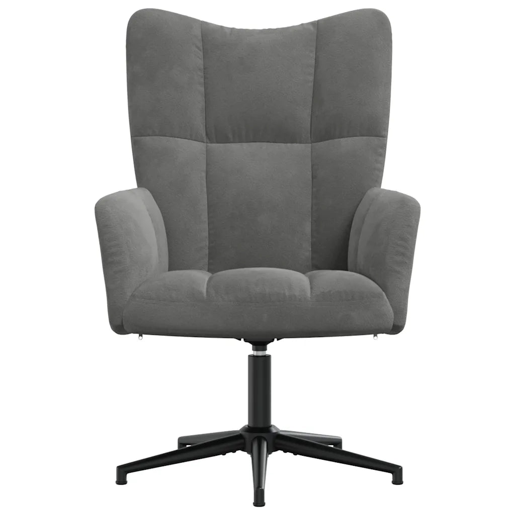 Sedia Relax Grigio Scuro in Velluto 328096
