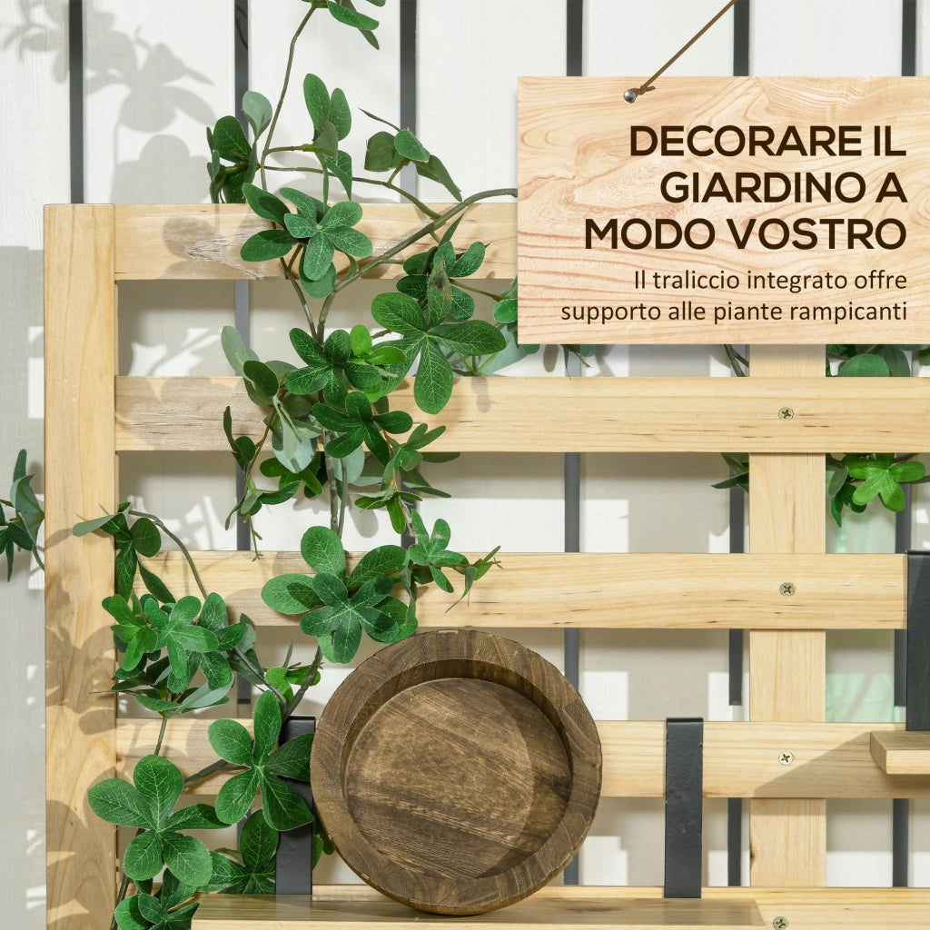 Cassapanca da Giardino con Ripiani ¨C Zephmum ¨C Legno 80x45x160 cm