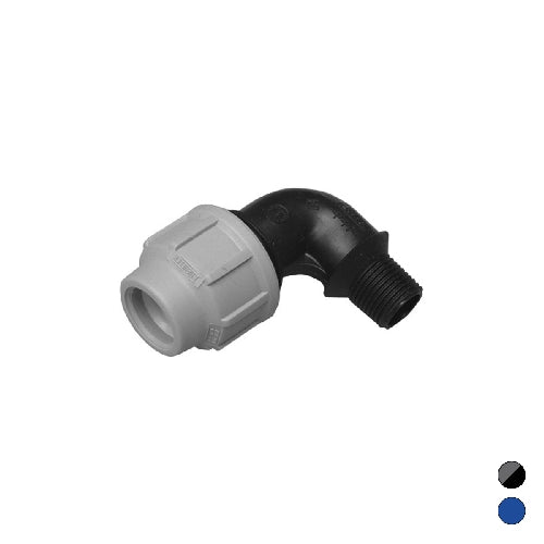 GOMITO A 90  ° C/DERIVAZIONE MASCHIO IKARO RACCORDO PER POLIETILENE- 2 x 63- IKARO- pezzi 5