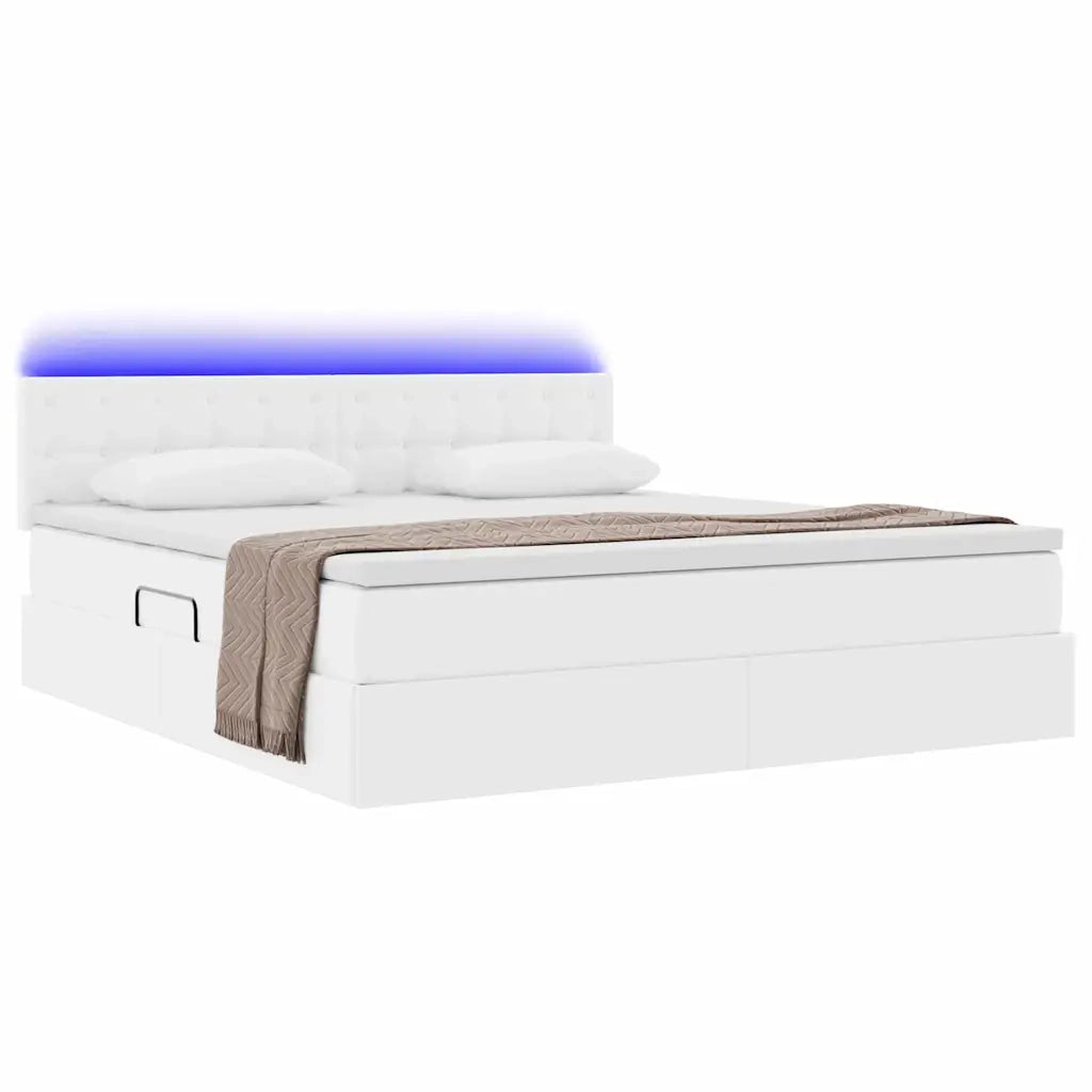 Letto con contenitore e LED con led Bianco Puro 180 x 200 cm 3371042