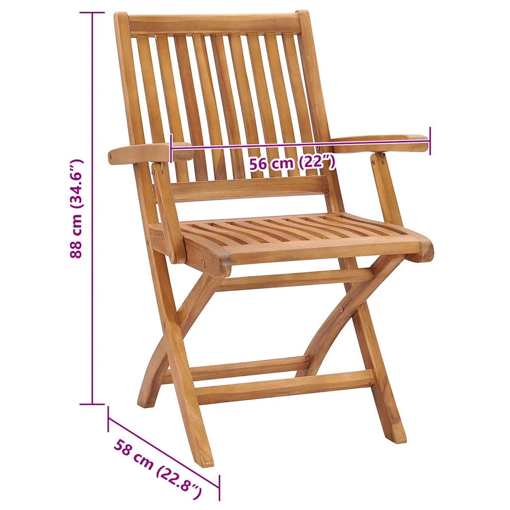 Sedie da Giardino Pieghevoli con Cuscini 6 pz Massello di Teak 3072751