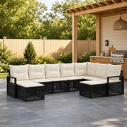 Set Divano da Giardino 9 pz Nero polyrattan 3435898