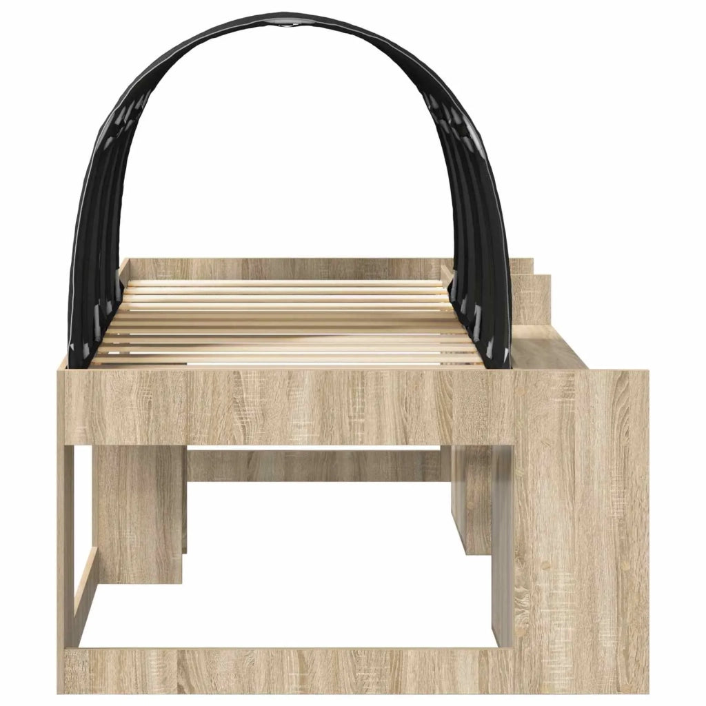Letto con Tunnel 3 pz Sonoma e Nero Legno ingegnerizzato 3423592