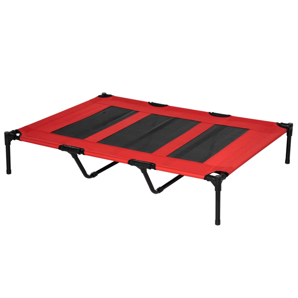 Letto per Cane Pieghevole Esterno ¨C Zephmum ¨C Rosso Nero 122x92x23 cm