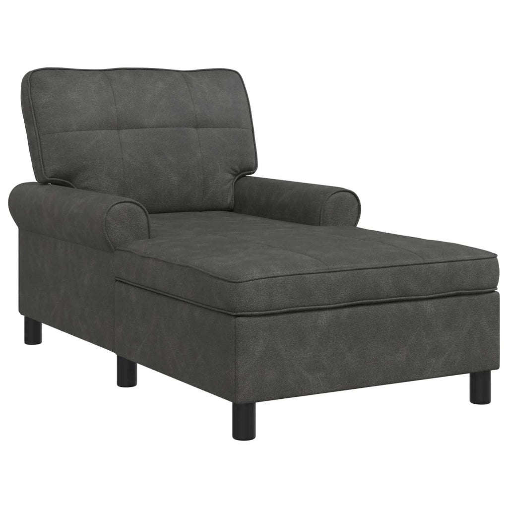Chaise Lounge | Sedia a Sdraio con cuscino Nero 91 x 157 x 91 cm Pelle Sintetica CFW6751806