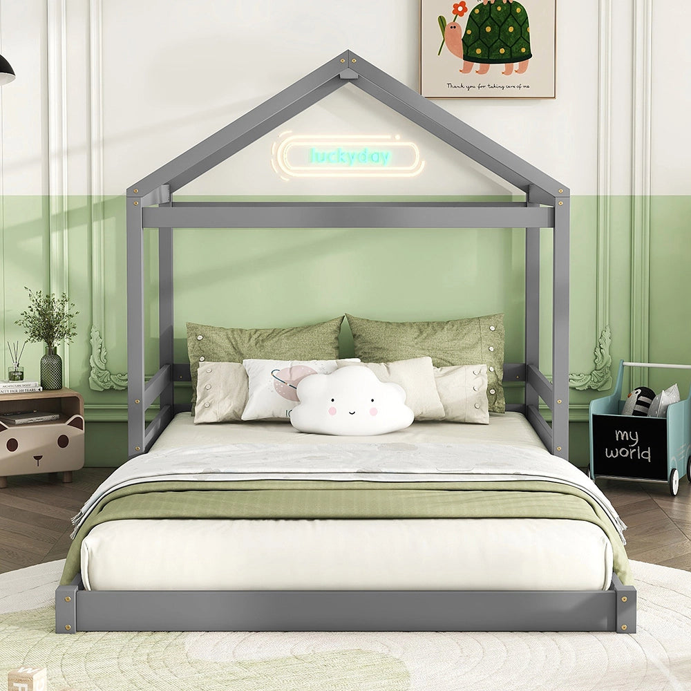 Letto a castello per bambini - Xylo - 140x200 cm - Grigio - In legno di pino senza materasso