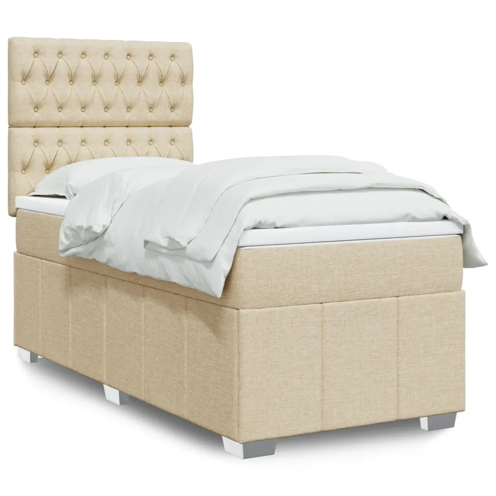 Giroletto a Molle con Materasso Crema 90x200 cm inTessuto 3293863