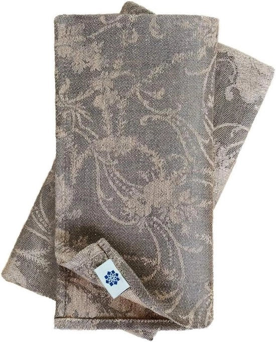 Servette a Fioretti - 100% Lino - 47x47 cm - Set di Tovaglie da Cucina - Decorazione da Tavola