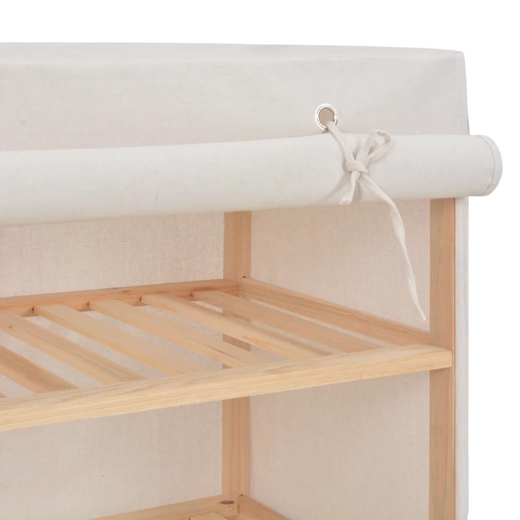 Scarpiera con Rivestimento Bianca 79x40x80 cm in Tessuto 248194
