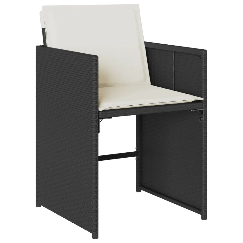 Set da Pranzo da Giardino 11 pz con Cuscini in Polyrattan Nero 3277982