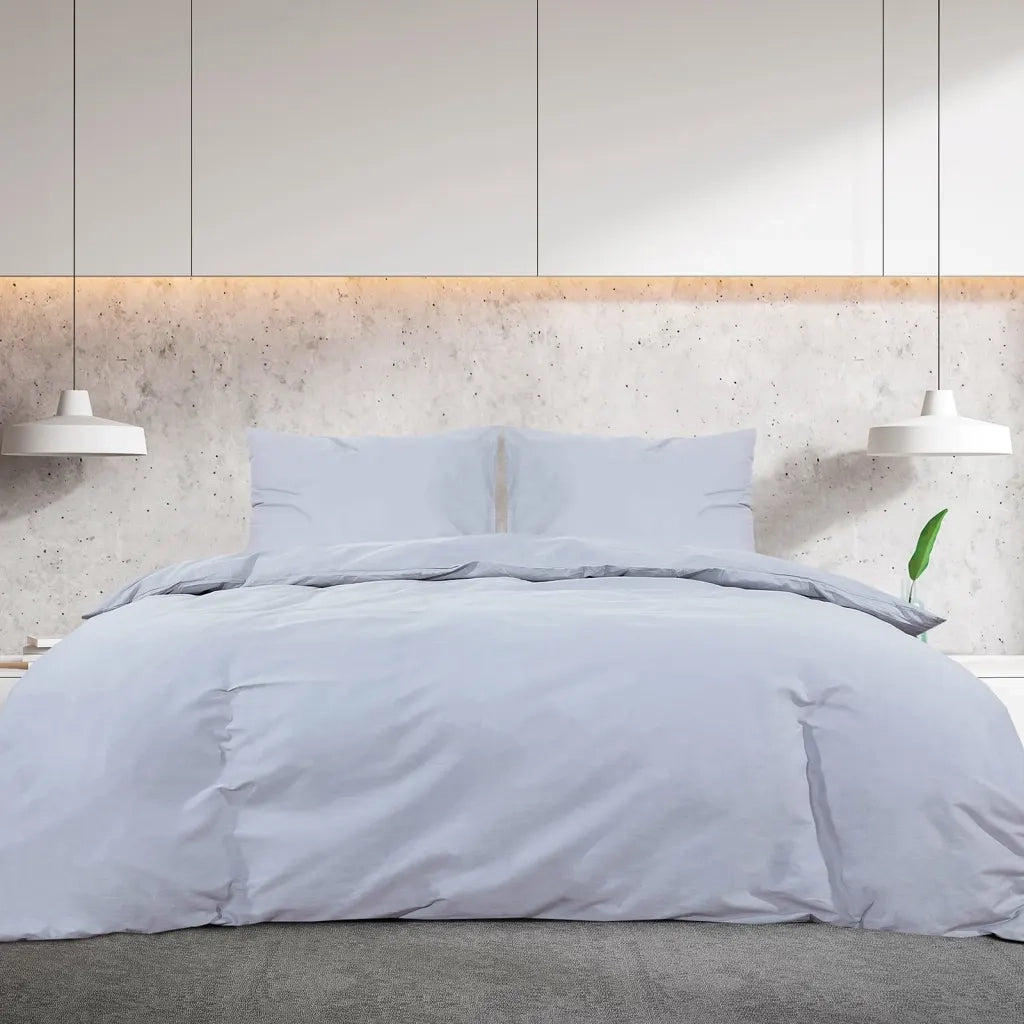 Set Copripiumino Grigio 140x200 cm in Cotone 136097